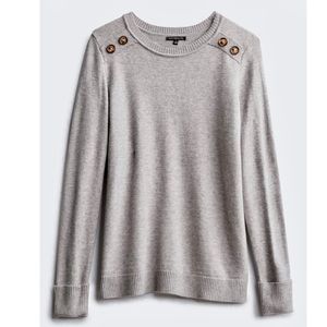 Carson crewneck button detail sweater pullover pink clover